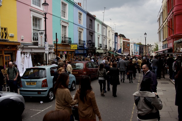 Crowds in Portobello Market Portobello Market crowds