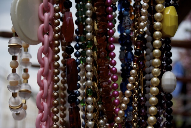 Portobello Market jewellery for sale Beaded necklaces in Portobello Market