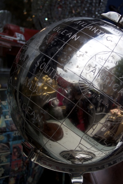 Silver globe in Portobello Market Portobello Market globes for sale