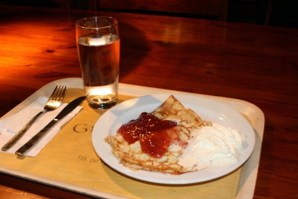 Swedish pancakes with jam and cream What to eat in Sweden