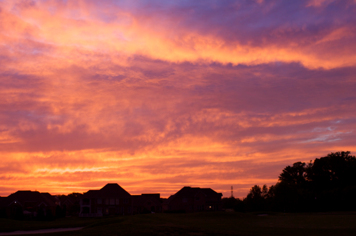 Sunset in the suburbs.