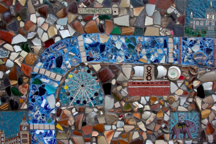 The magic of mosaic: Beach huts and best friends in London.
