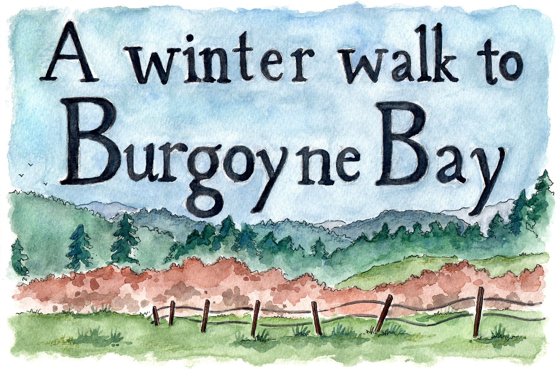 A watercolor wander to Burgoyne Bay.