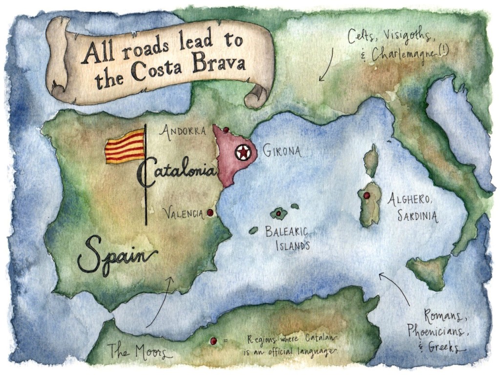 Illustrated map of Girona