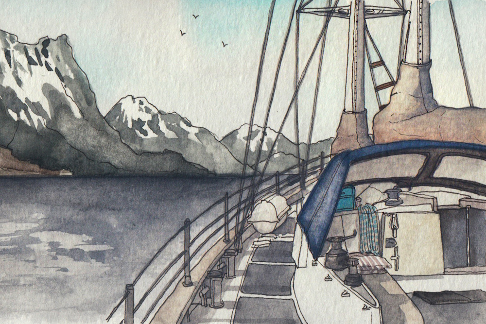 Sketching Norway: Surprise voyage on the Skydancer.
