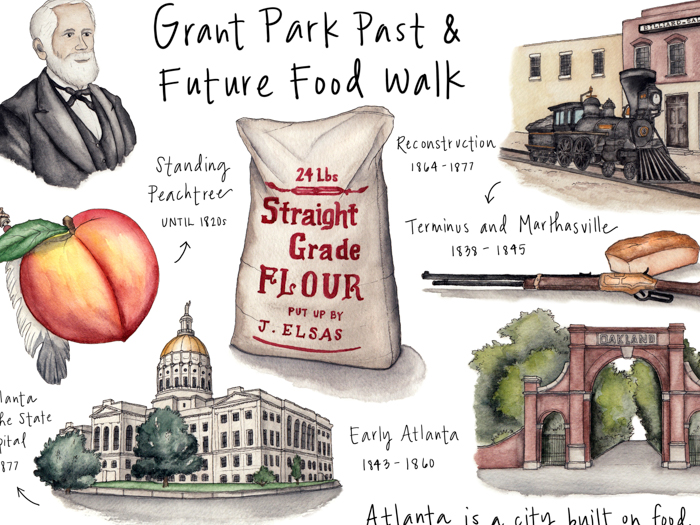 Atlanta Food Walks illustrations