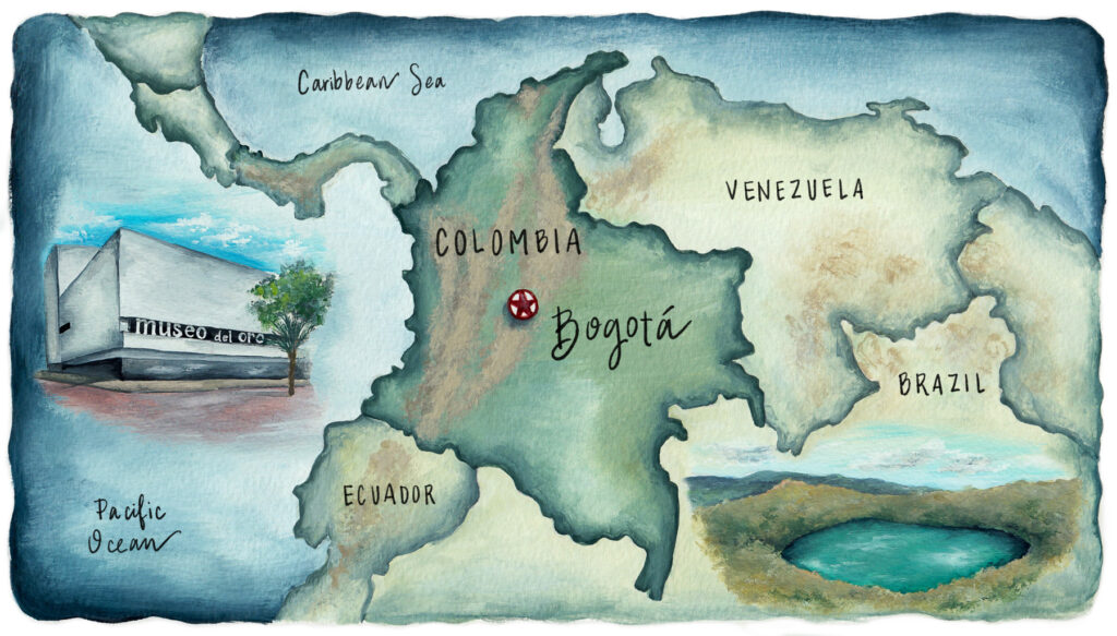 Illustrated maps of Colombia for LACMA Candace Rose Rardon