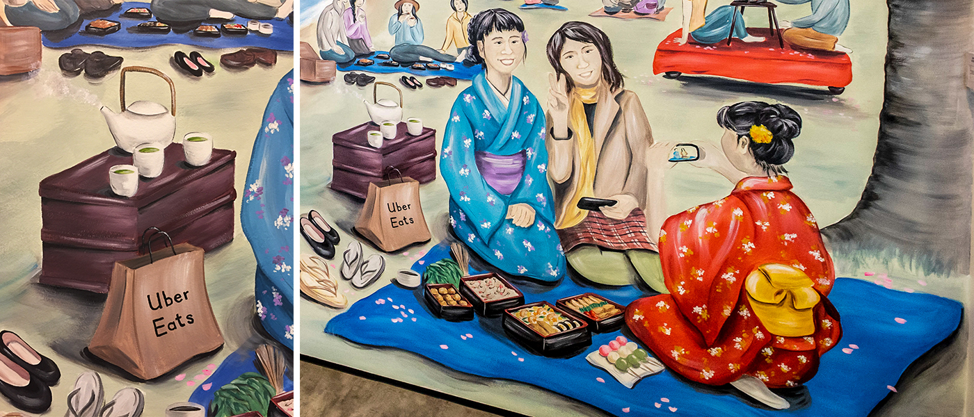 full-color mural of Japan